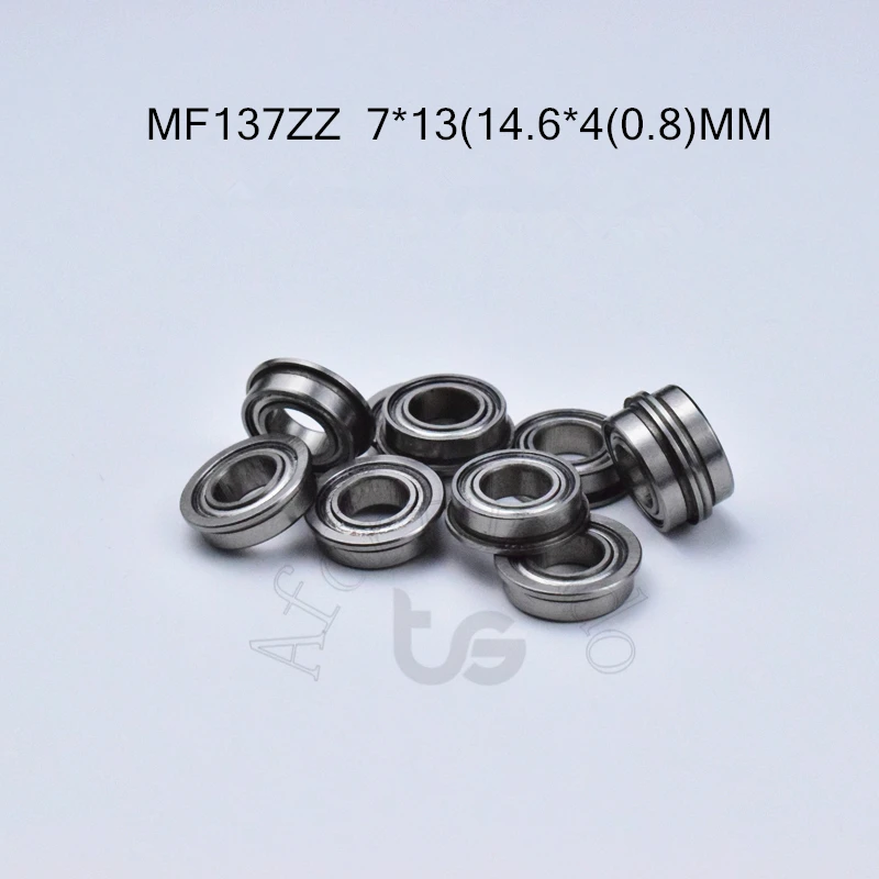 

MF137ZZ 10pcs 7*13(14.6*4(mm) Flange Bearing Free shipping chrome steel Metal Sealed High speed Mechanical equipment parts