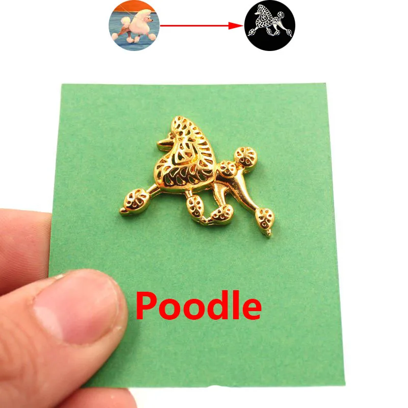 Mdogm Poodle Dog Animal Brooches And Pins  Suit Cute Funny Metal Small Father Collar Badges Gift For Male Men B012