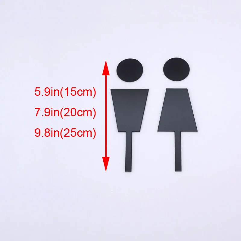 Toilet Men,Women Sign Acrylic 3d Mirror Wall Sticker Door Adesivo De Parede Home Decoration