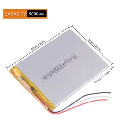 3wires 407093 3.7V 5000mAh  tablet battery  For child Tablet prestigio multipad color 2 3g pmt3777_3g_d Replace 357095 407095