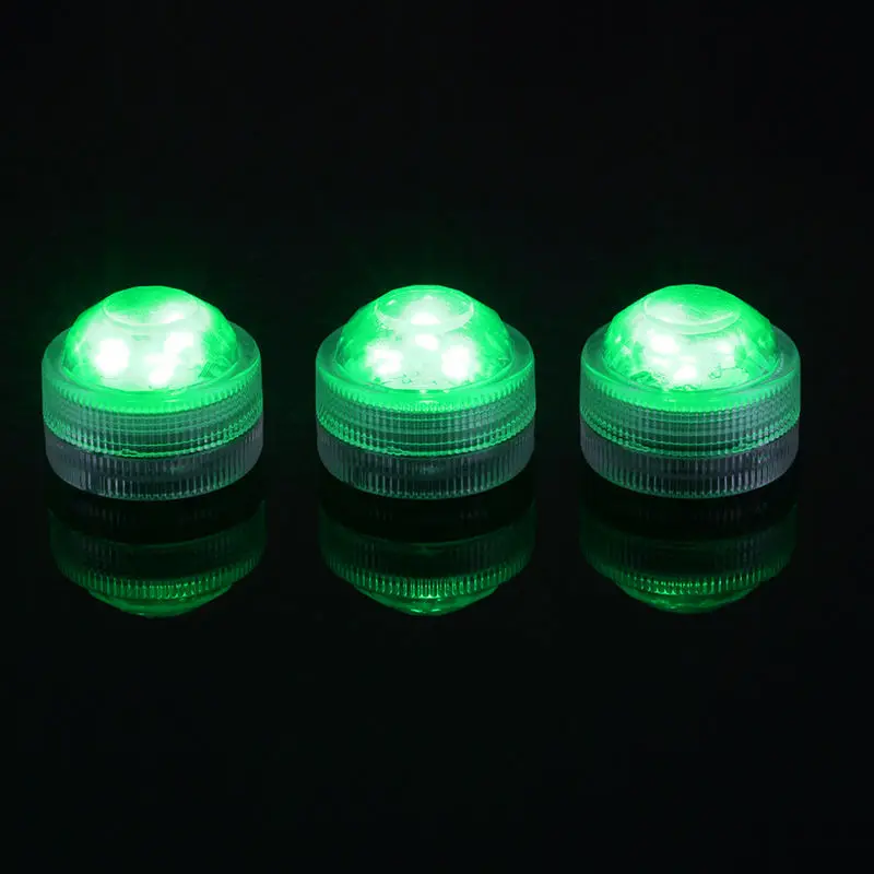 10pcs/Lot  CR2032 Battery Operated 3CM Round Super Bright RGB Multicolors LED Submersible LED Floralyte Light With Remote