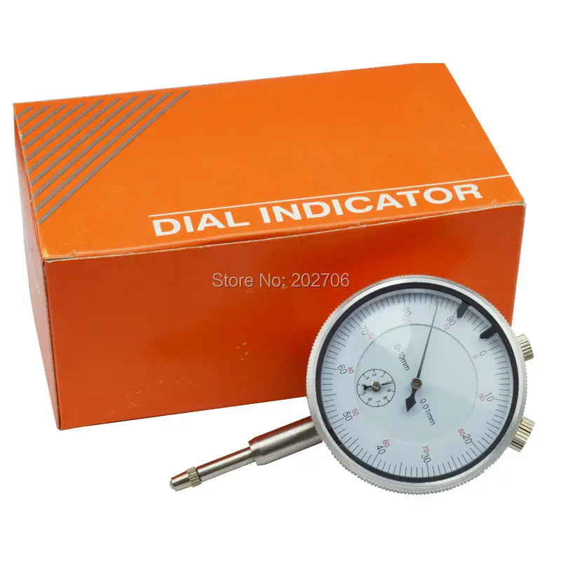 High quality 10mm dial indicator dial gauge 0-10mm Meter Precise 0.01mm Resolution Indicator Gauge mesure instrument Tool