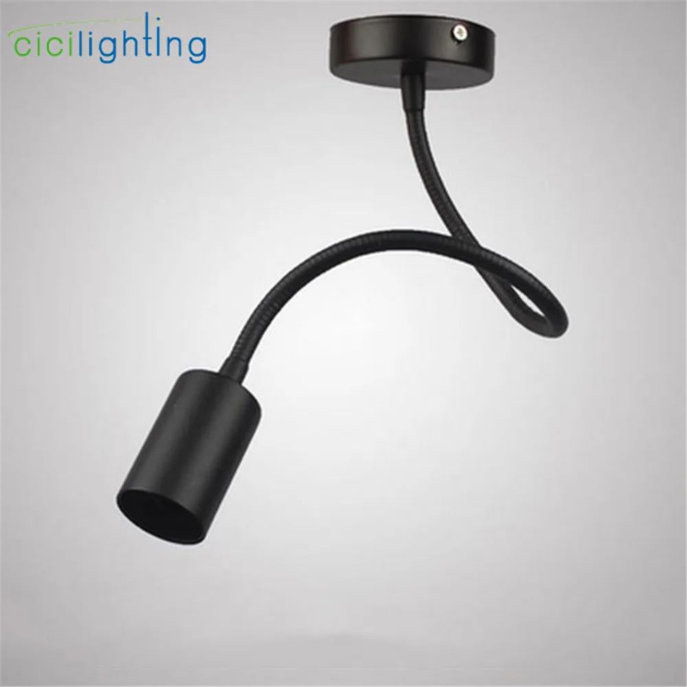 Mangueira de pescoço ajustável Track Light, Trilho Gooseneck, Iluminação Montada no Teto, Loja de Roupa Industrial, Lâmpada E27, L40 cm