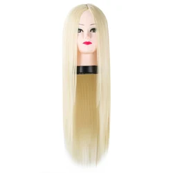 Perruques blondes synthétiques longues, perruques blondes droites en fibres résistantes à la chaleur, perruques de personnage de dessin animé, Costume cosplay pour femmes