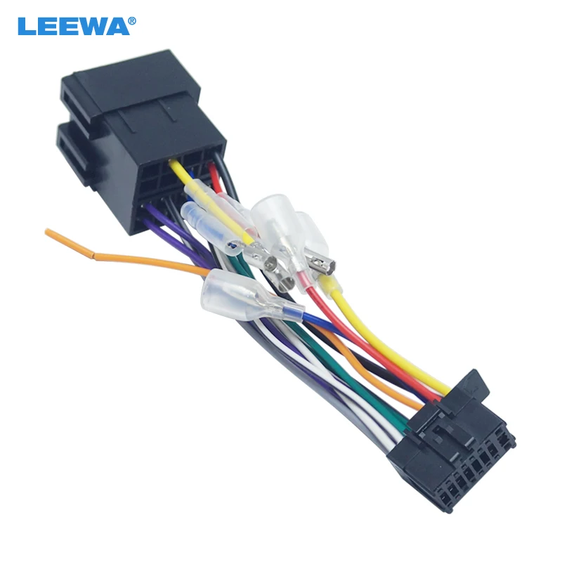 

LEEWA 10X Car Stereo Radio ISO 16-Pin PI100 Wire Harness Adapter For Pioneer 2003-on For Volkswagen Wire Connector Into Cable