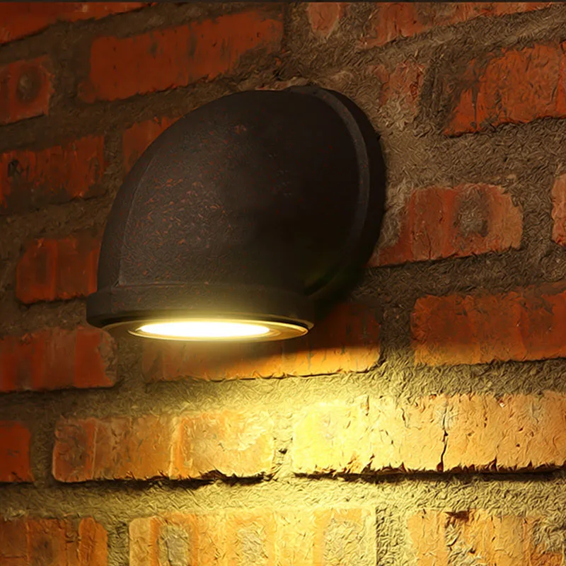 Nordic Loft Industrial Feng Shui Pipe Wall Lamp, Retro LED Wall Lamp, Creative Restaurant Cafe Net Coffee Aisle Wall Light