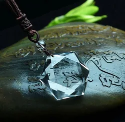 Drop shipping Black Obsidian pendant necklace obsidian star of RongDe pendant Lucky Love Crystal Jewelry With Free Rope