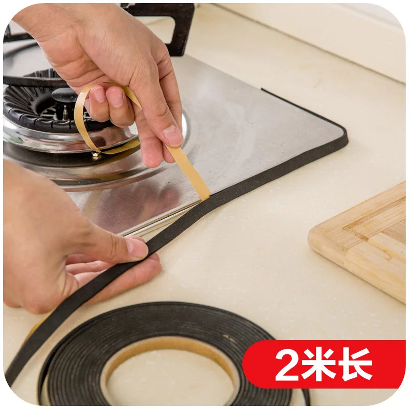 1Roll 2meters Gas Stove Slit Strip Antifouling Dustproof And Waterproof Seal Soundproof Multipurpose Kitchen Sealing Strip