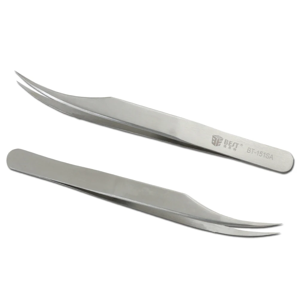 BST-151SA Hot bán Thép Không Gỉ Mày Nhíp Sửa Chữa Công Cụ Siêu Tinh Tế Độ Chính Xác Cao Chống Axit Tweezers