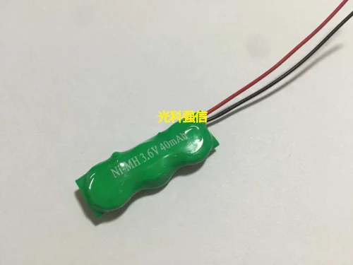 Batería recargable NI-MH con botón, Pila de níquel-hidrógeno, 40mAh, 3,6 V, con respaldo de plomo