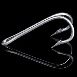 Stainless Steel Fly Tying Double Hook Frog Lure Hook Bass Weedless Fishing Hook Fishhook for Soft Lure Jig