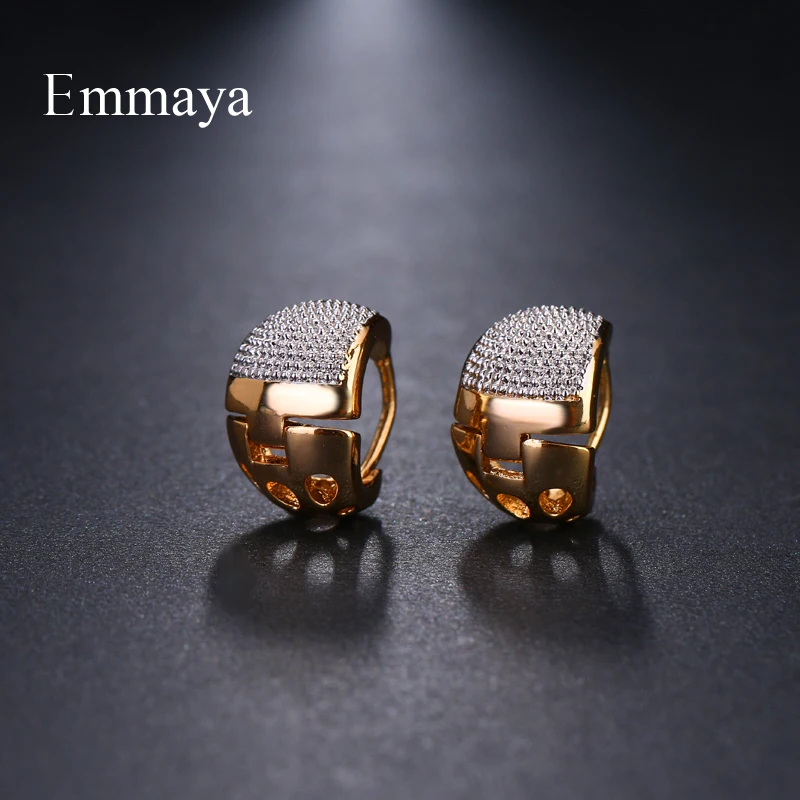 Emmaya Brand Elegance Unique Charm Two Tone Originality Jewelry Earrings For Woman Trendy Wedding Party Gift