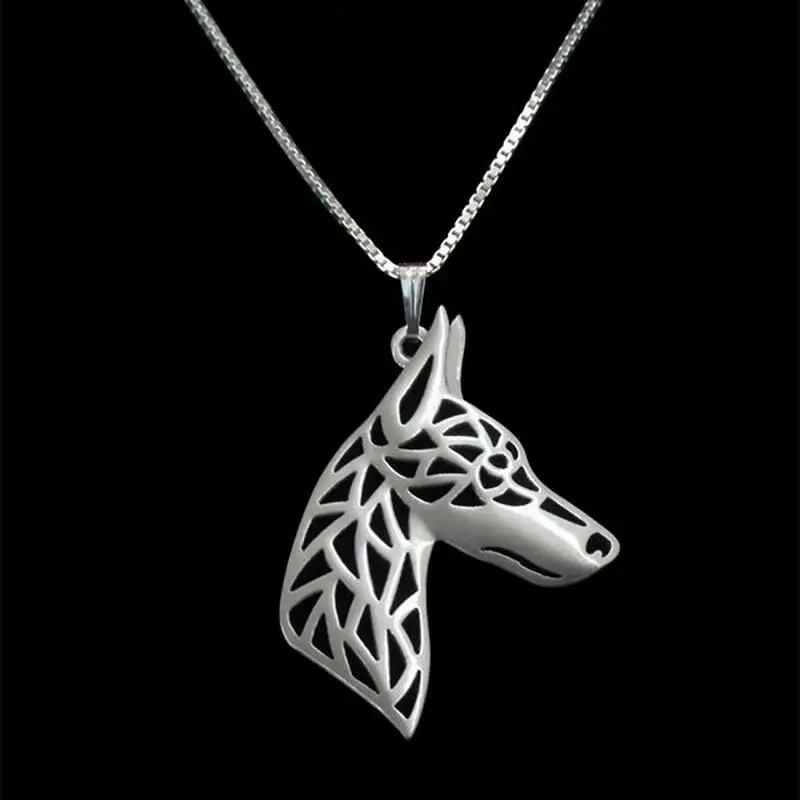 Fashion Dog Pendant Necklaces Jewelry Lovers' Doberman profile Necklaces Drop Shipping