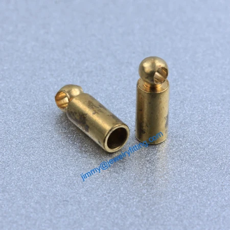 Jewelry Accessories Raw Brass end cap crimp beads cap end beads End caps for laether cord 2.5*7mm