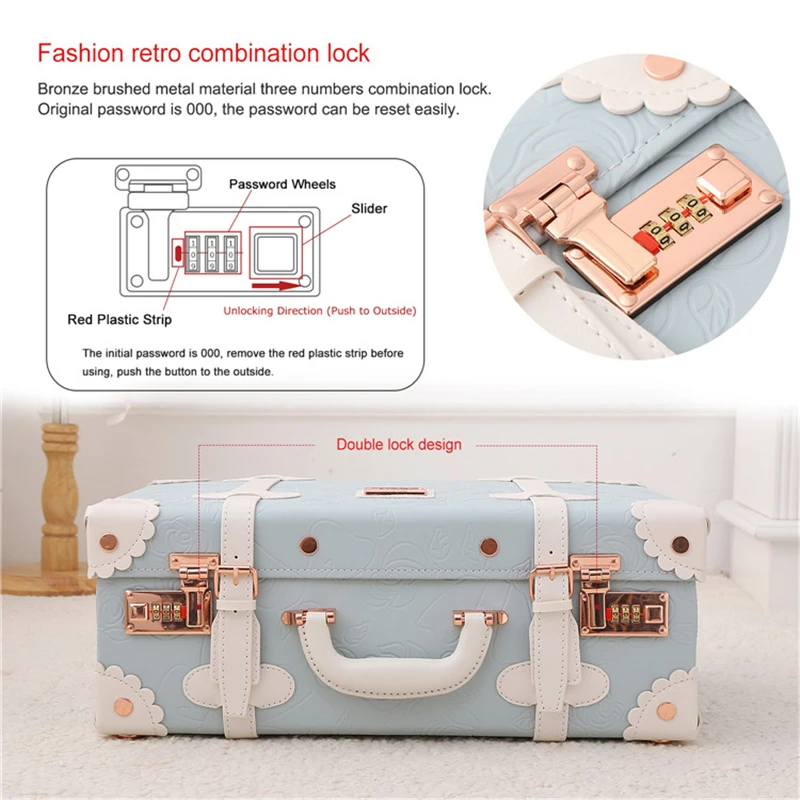 Cheap Mini Small Makeup Suitcase Bag Pu Leather Kids Cute Travel Bags Childrens Luggage Sale Beauty Case Retro Suitcase Sale