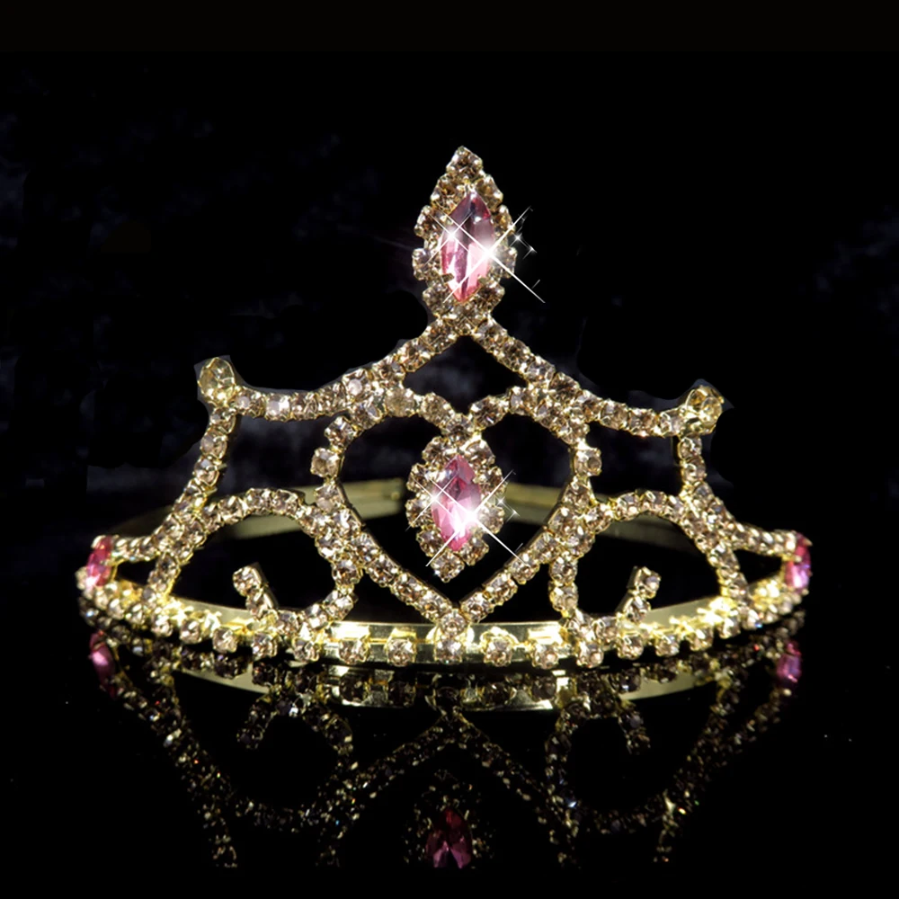 Bridal Crystal Princess Tiaras and Crowns Elegant Gold Hairbands Rhinestone Wedding Hair Jewelry Fashion Hair Accessories