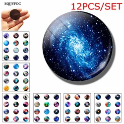 Nebula Magnetic Fridge Magnet Romantic Mysterious Planet Nebula 25mm Glass Decoration for Refrigerator Home Decoration 12PCs