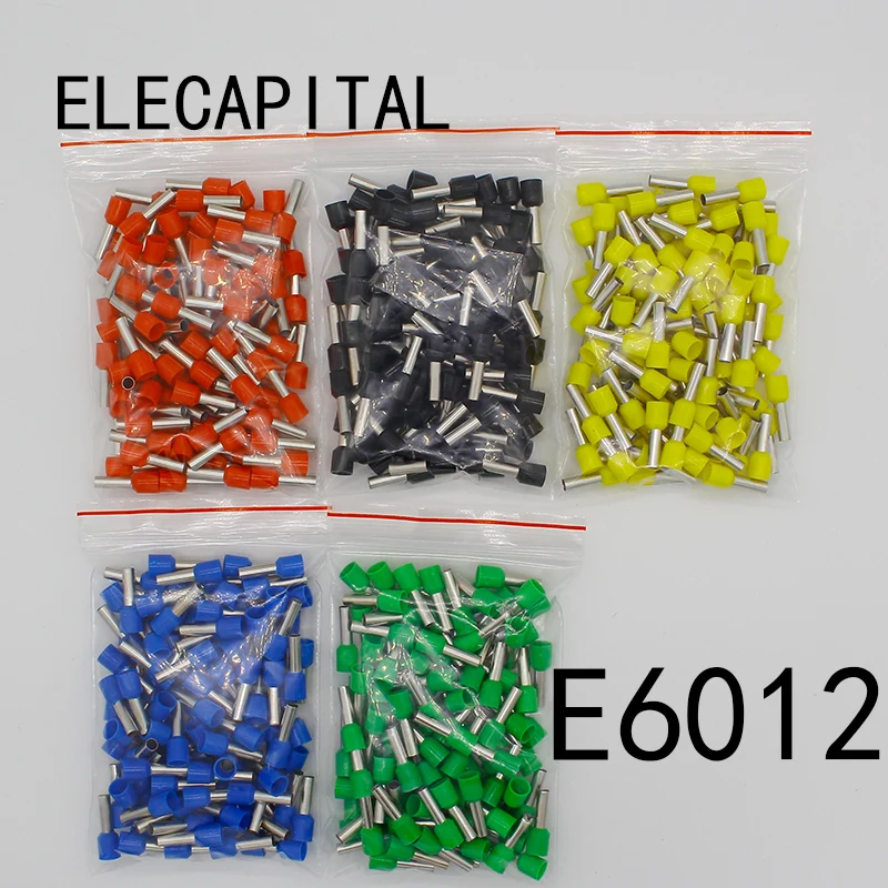 E6012 Tube insulating terminals 6MM2 100PCS/Pack Cable Wire Connector Insulating Crimp Terminal Insulated Connector E-