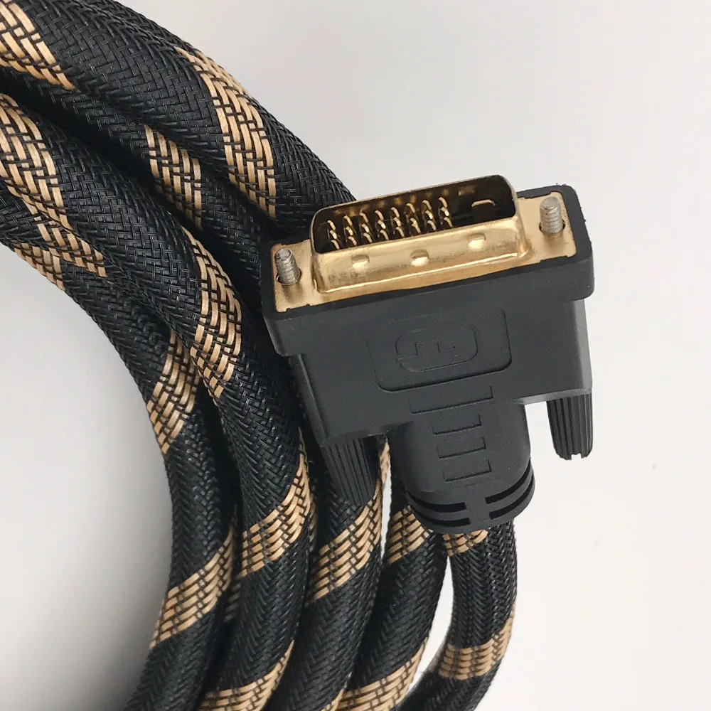 DVI 24 + 1 Dual Link Cable Mạ Vàng Nam-Nam Tương Thích DVI 24 + 5 Copper Cable Hỗ Trợ 3D Với Hai Lõi Ferrite 3 m 5 m 10 m