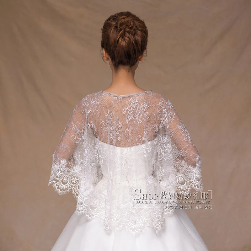 French-style high-quality white / ivory Lace Applique Jacket Wrap for wedding bridal jackets 2016 new hot Wedding Accessories