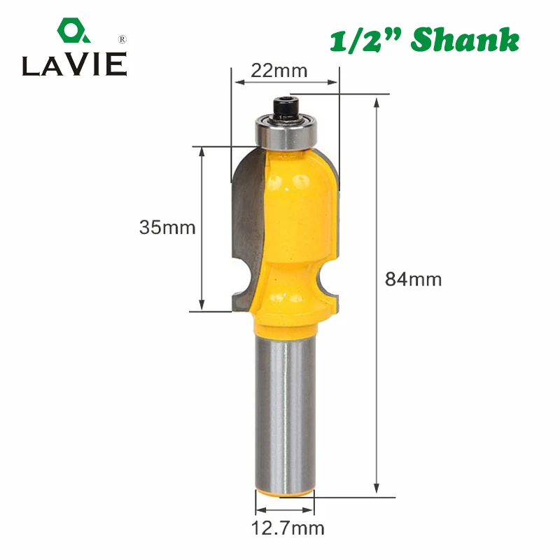 LAVIE 1pc 12MM 1/2 Inch Shank Architectural Molding Line Router Bit Woodworking Milling Cutter for Wood Bit Face Mill Wood 03080