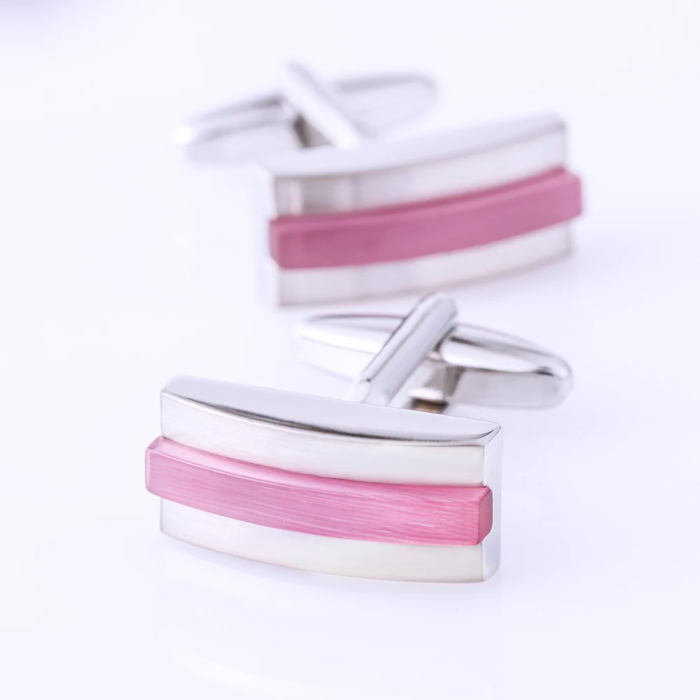 KFLK jewelry shirt cufflink for mens Brand Pink cuff link Wholesale Fashion Button Male High Quality Wedding Groom guests