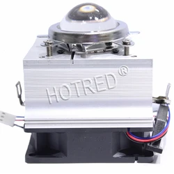 DIY High Power LED Cooling Aluminum Heatsink Fan Cooler + 44.5mm LED LENS + Base Bracket For 20W - 50W DIY Led Lamp Light