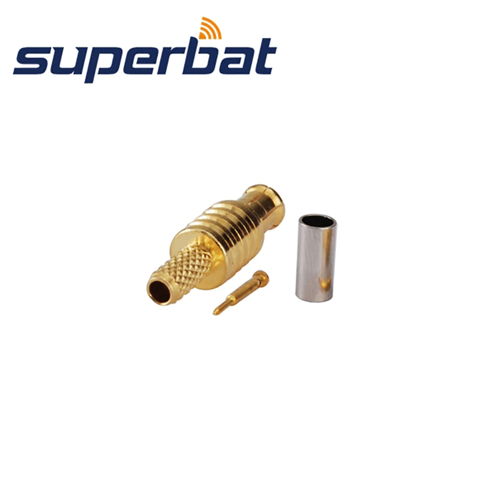 Superbat 10pcs MCX Crimp Male RF Coaxial Connector for Cable RG174,RG316,RG188A,LMR100