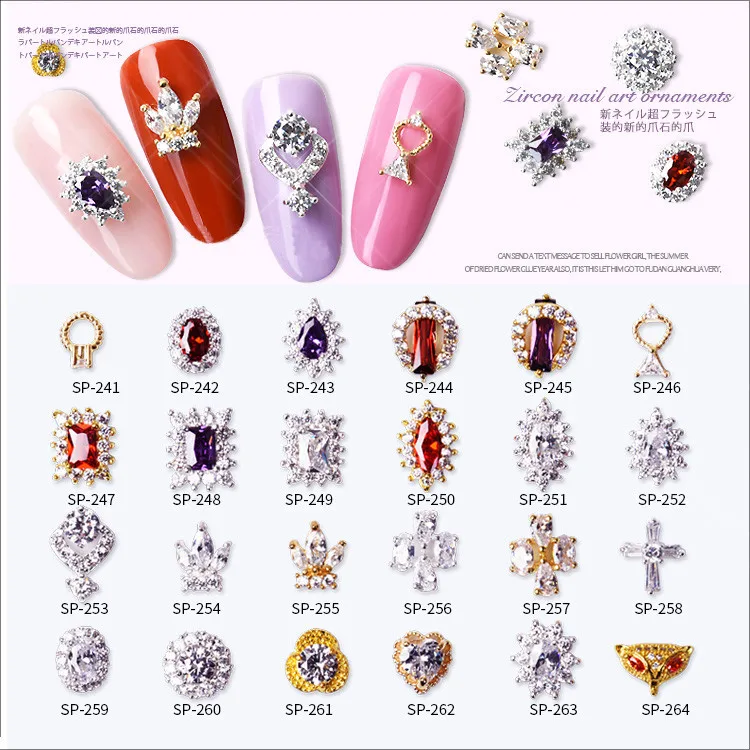 

5 pcs latest fashion nail art alloy zircon jewelry rhinestone jewelry luxury jewelry nail manicure decoration nail supplies