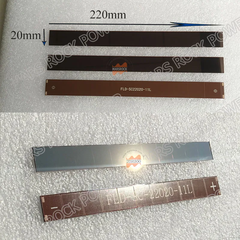 220x20mm 4.5V 45uA 0.2uW dim light Thin Film Amorphous Silicon Solar Cell ITO glass for indoor ,keybord,switch,0-4V battery