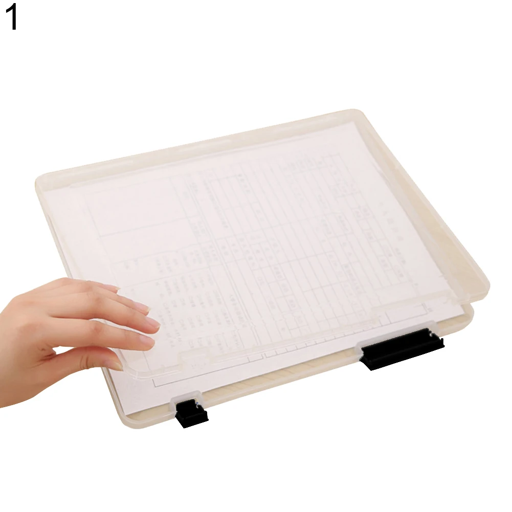 Transparent Storage Box Clear Plastic Document Paper Filling Case A4 File Box