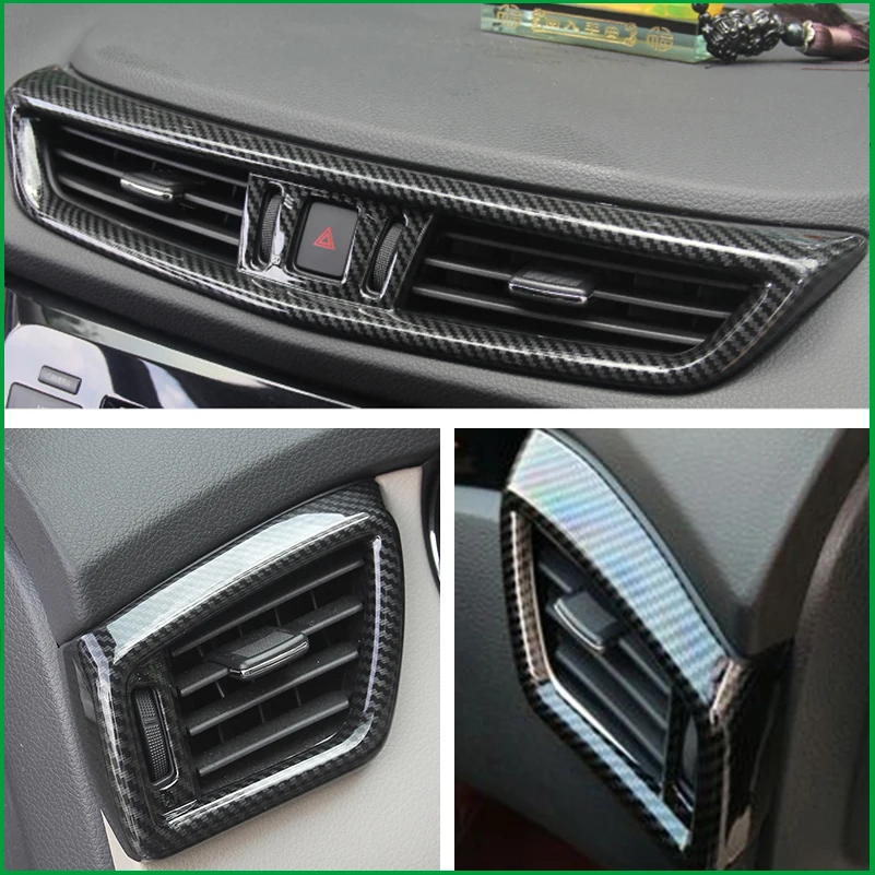 

For Nissan X-Trail XTrail T32 Rogue 2014-2018 LHD ABS Matte/Carbon Fiber Print Interior Air Vent Outlet Cover Trim Car styling