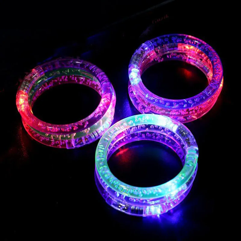 10Pcs/lot Acrylic Light Bracelet Led Flash Colorful Bubble Bracelet Toys