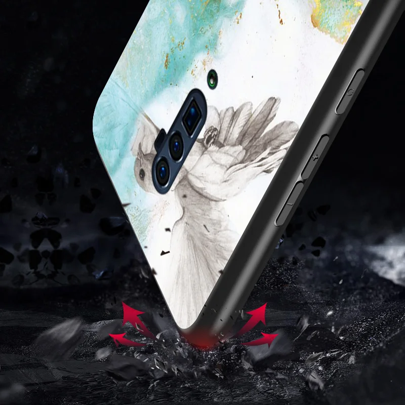 For OPPO Reno 10x zoom Case Luxury Marble Grain Hard Tempered Glass Protective Back Cover Case for Reno 10X Zoom phone shell