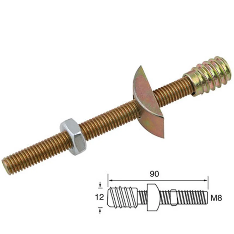 2pcs M8x90mm Furniture hardware four-in-one connector  bed four-in-one assembly hammer hammers nut eccentric wheel accessories