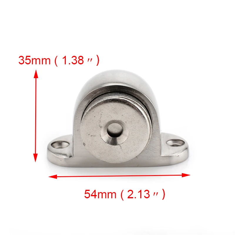 KAK Zinc Alloy Door Stop Casting Powerful Floor-mounted Magnetic Holder 54mm*35mm Satin Nickel Brushed Door Stopper