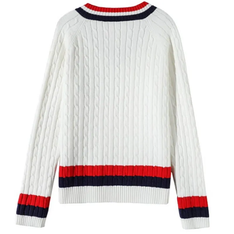 Princess Kate Long-sleeve stripe sweater for women, fashion v-necklace sweater, new model