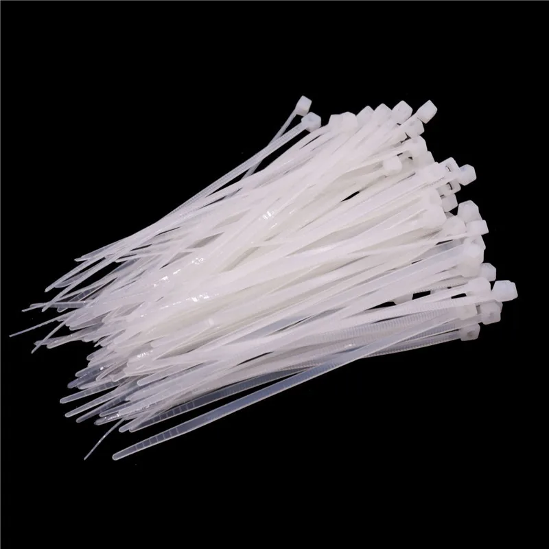 100 Pcs Nylon Cable Ties Self-locking Nylon Cable Ties White Black Two Optional Length 10cm Computer Line Bundles