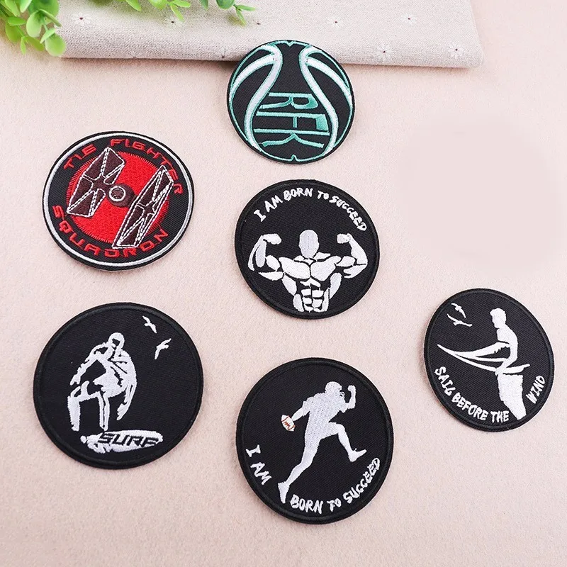 PGY Sports Series Punk Surfing Patches Rugby Sports Badges Jackets Coats Patch Clothing Bodybuilder Patches Embroidery Sticker