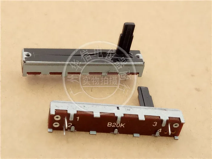 3pcs 45MM Straight Slide Potentiometer B20K SL3042N with midpoint handle 15MM / fader single linkage mono B203