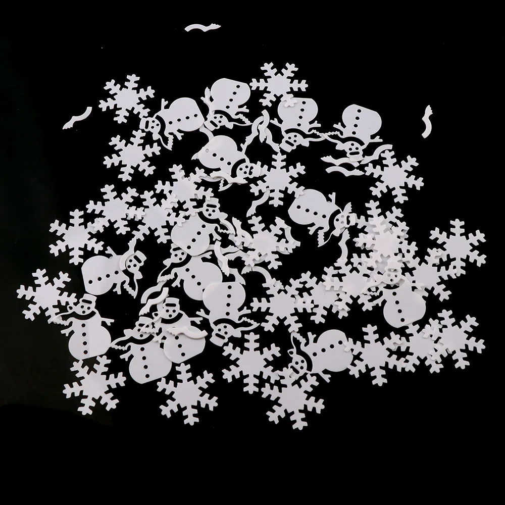 15g White Snowman  And Snowflake  Merry Christmas Table Confetti For Home Party Decoration