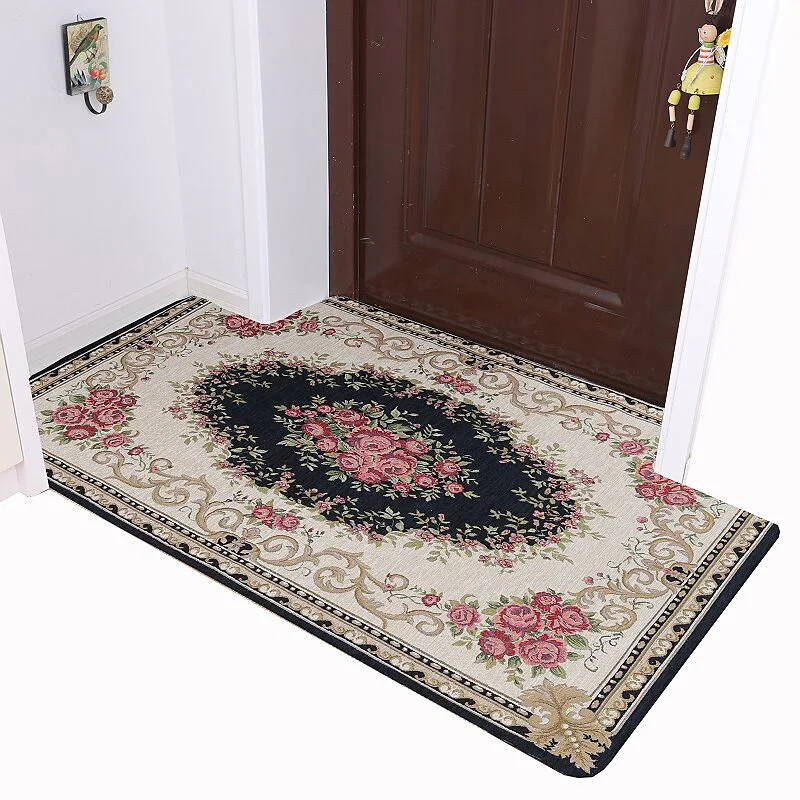 Retro Feeling Rugs Bath Mats For Bathroom ,Flower Pattern Anti Slip Mat Carpet Rugs For Bathroom, Toilet Mat Carpet Alfombra