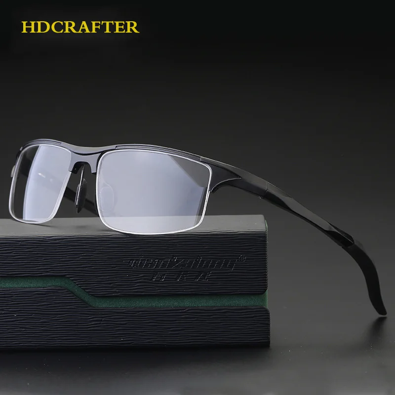 HDCRAFTER Aluminun Alloy Glasses Frame Men Prescription Optical Myopia Eyeglasses Frames Brand Designer Sunglasses frame