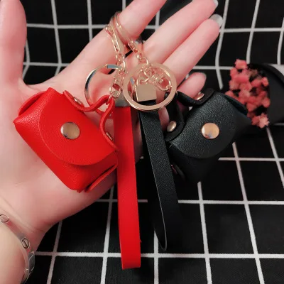 Novelty Mini Leather Handbags Keychain For Women Cute Girls Tiny Bags Charm Keychain On Bag Car Trinket Jewelry Party Gift