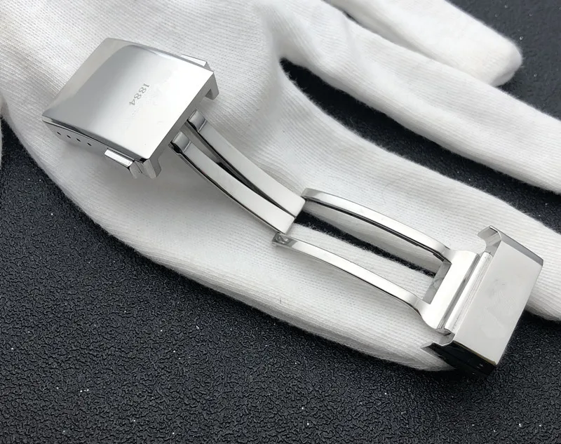 PCAVO Thick Stainess Steel Buckle for Breitling Watchband 20*20mm Polishing Double Click Clasp Men Watch strap