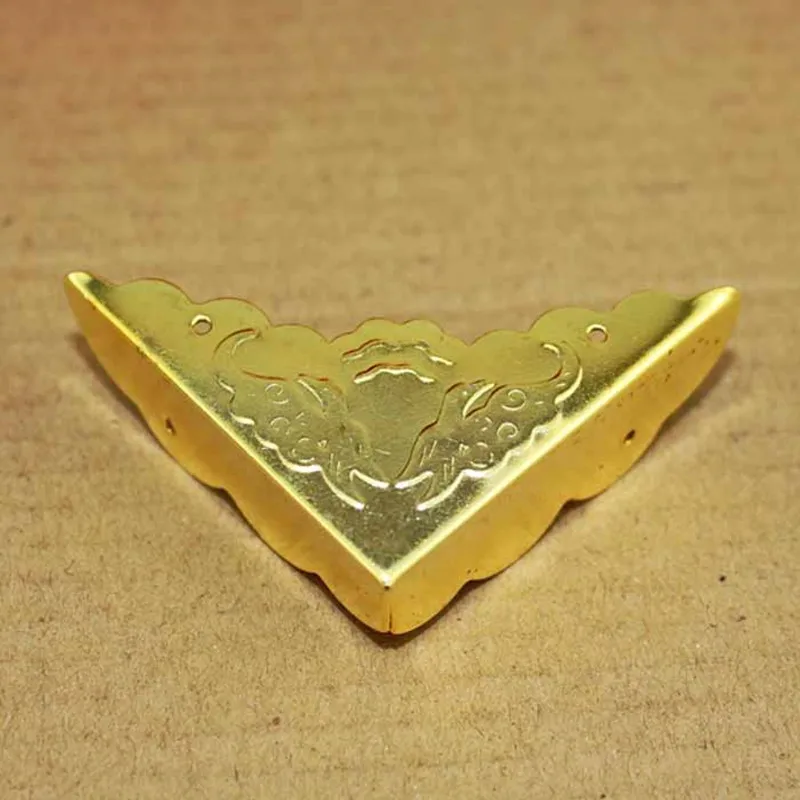 4Pcs Yellow Covers Yellow Wooden Box Protector Book Album Menu Folder Corner Protectors,Ancient Pattern Coners,40mm