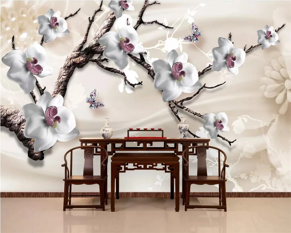 

Beibehang Custom wallpaper 3D luxury jewelry flower TV background wall paper home decoration living room bedroom 3d wallpaper