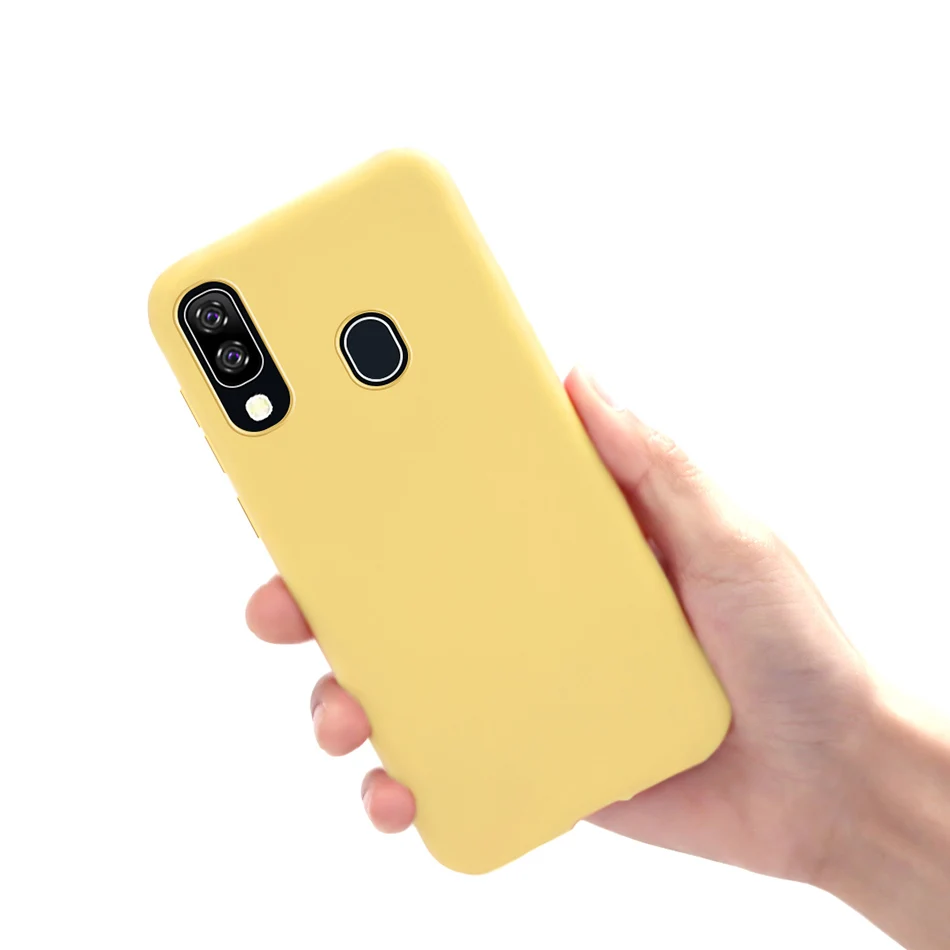 For Samsung Galaxy A40 Case 2019 Solid Candy Color Soft Silicone Back Cover Coque For Samsung A40 A 40 A405F SM-A405F Phone Case