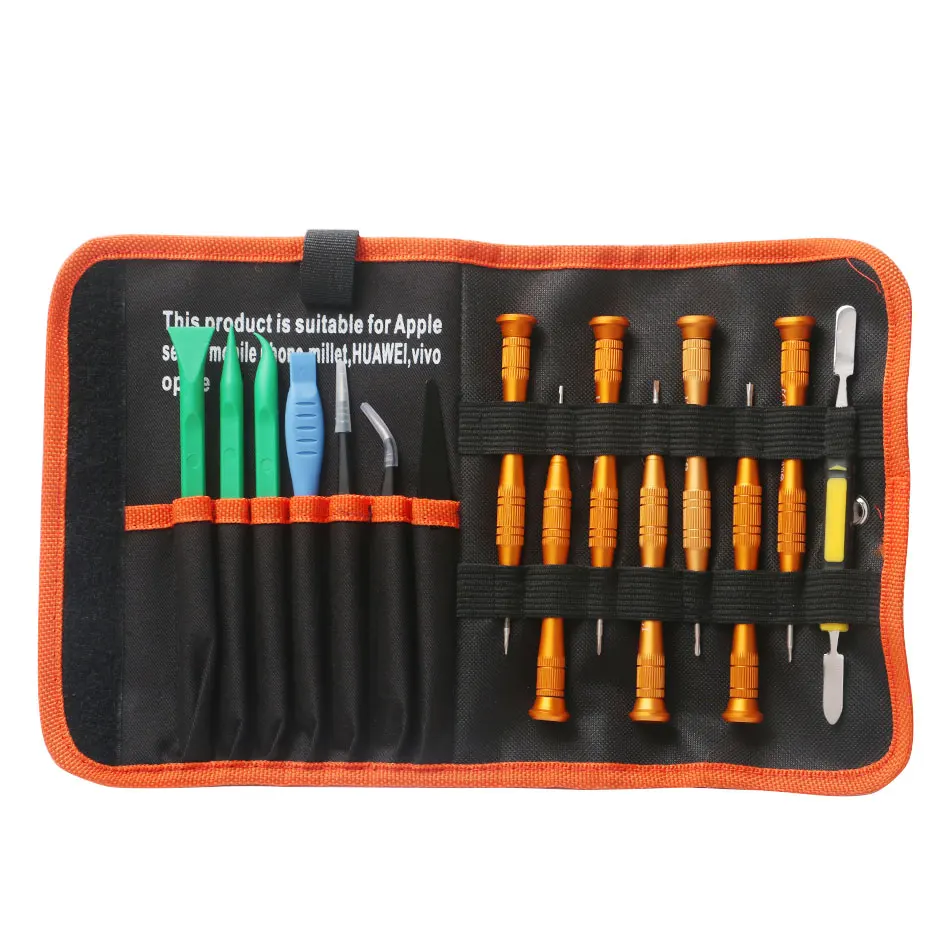 

15 in 1 Reapir Tool Bag Screwdriver Set ESD Tweezers Spudger for iPhone iPad MacBook Laptop Tablet Mobile Phone Repair Tools Kit