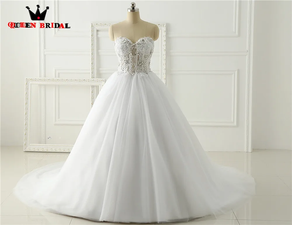 New Arrival Real Picture Strapless Marriage Bridal Gown 2023 robe de mariee Custom Made Lace Up Wedding Dresses WA53